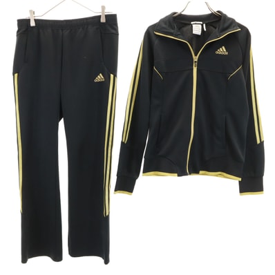 adidas アディダス トラックジャケット 上下セットアップ M ブラック ジャージ