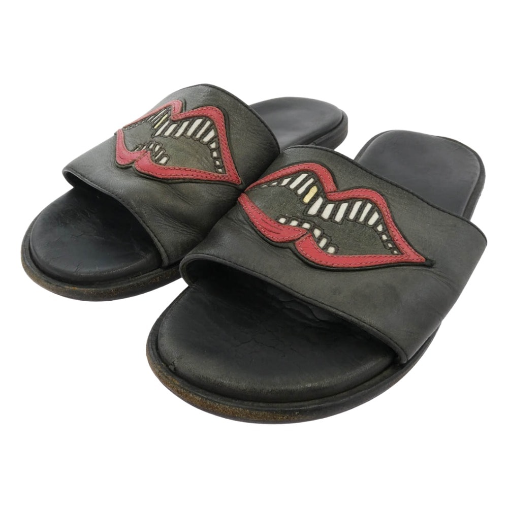 Chrome Hearts Matty Boy Chomper Leather Slide Sandals "Black"