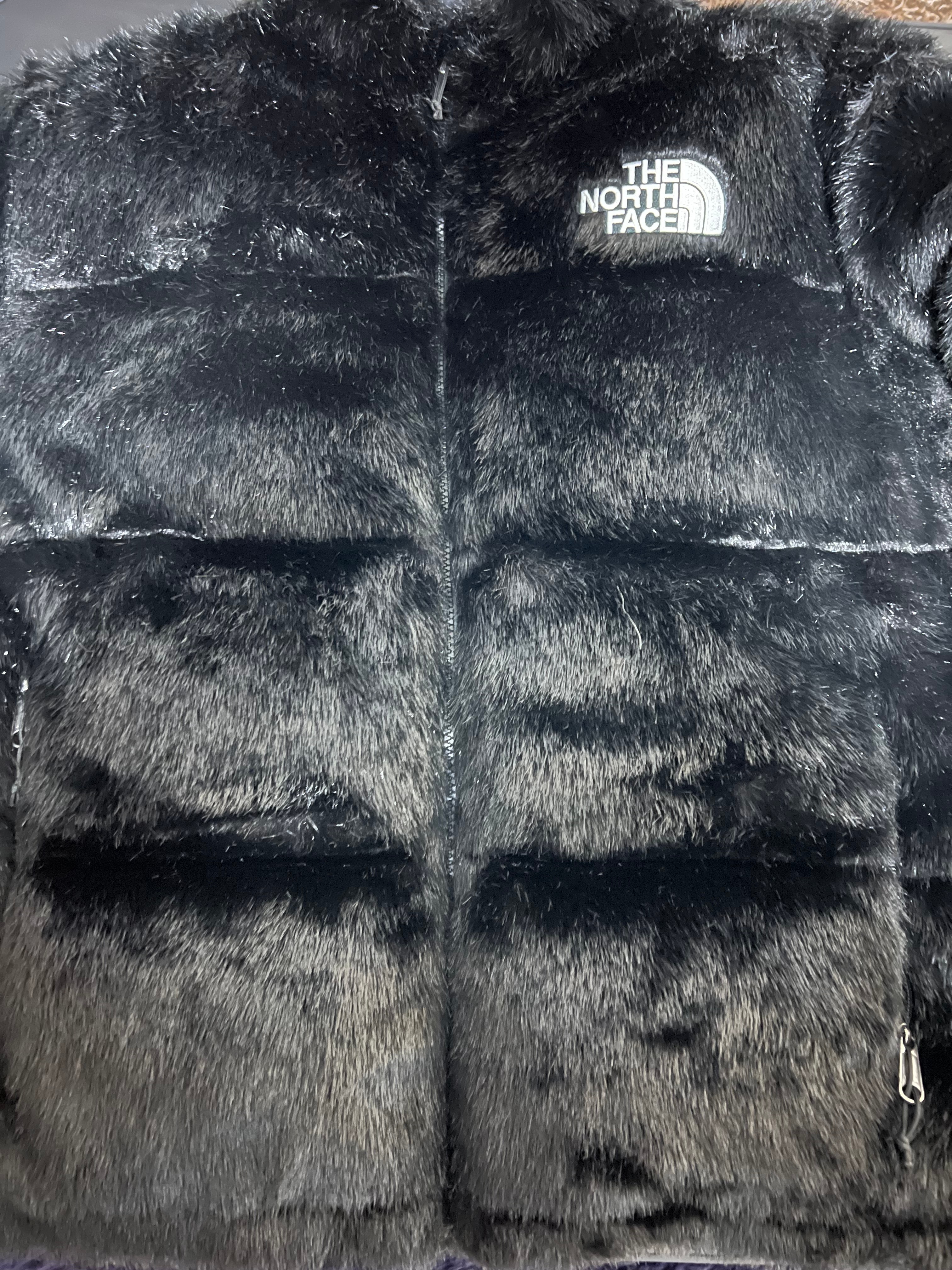Supreme x The North Face Faux Fur Nuptse Jacket "Black"