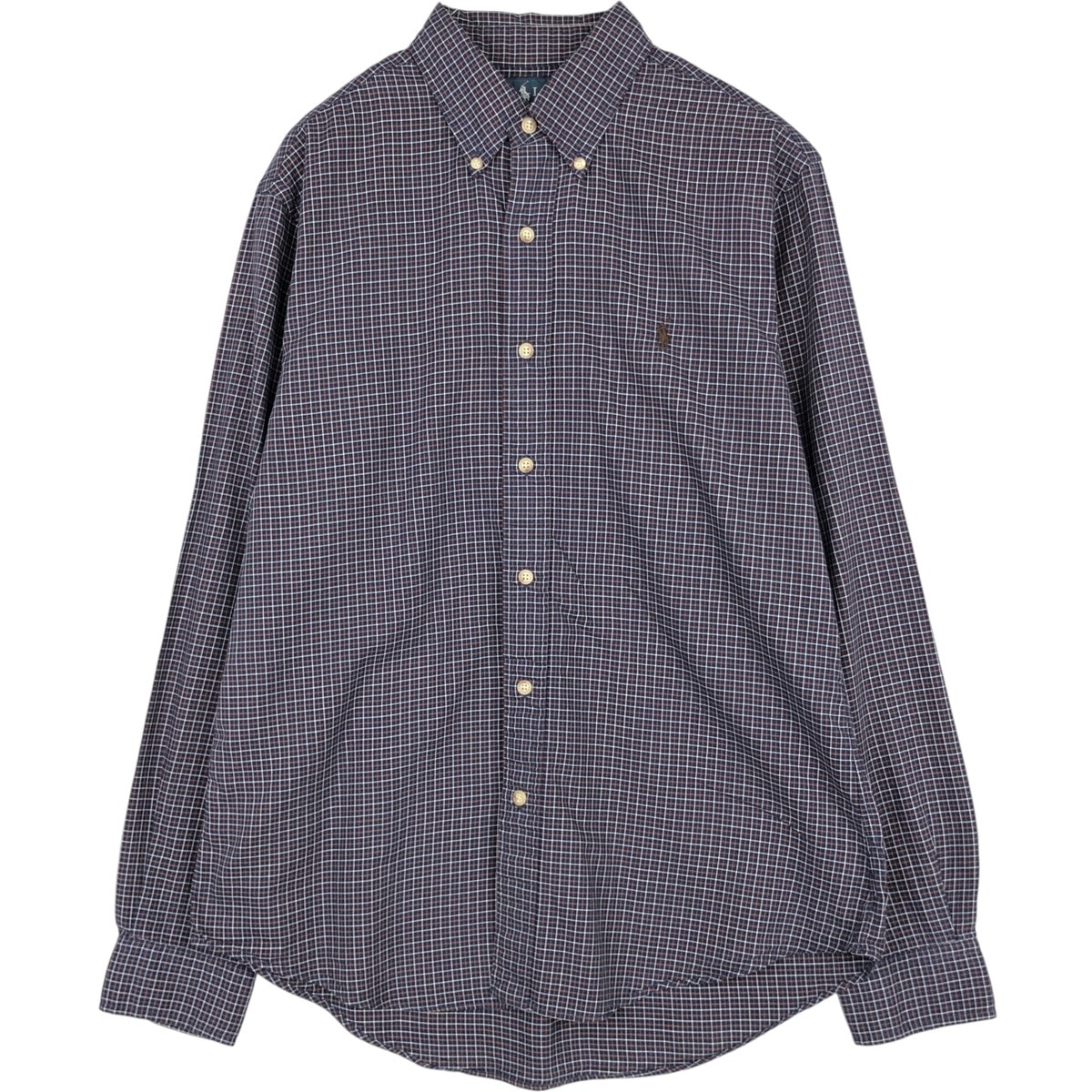 古着 ラルフローレン Ralph Lauren CUSTOM FIT 長袖 ボタンダウンチェックシャツ メンズM相当/eaa676768
