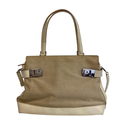 サルヴァトーレフェラガモ Salvatore Ferragamo ショルダーバッグ ガンチーニ 2way トート ハンドバッグ 鞄 ベージュ