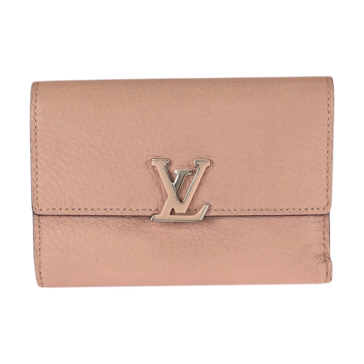 美品 LOUIS VUITTON ルイヴィトン ポルトフォイユ・カプシーヌ コンパクト ピンク シルバー金具 レザー 折財布 コンパクトウォレット 604093 【中古】