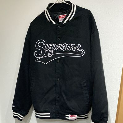 Supreme / Mitchell & Ness Doughboy Twill Varsity Jacket "Black"