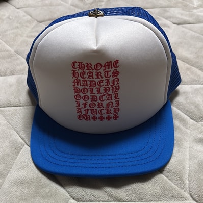Chrome Hearts Trucker Cap King Taco CH Scroll "Blue"