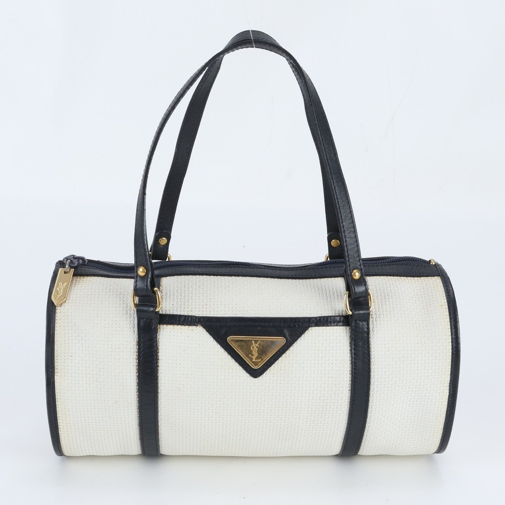 イヴ サンローラン YSL プレートロゴ ミニ ボストンハンドバッグ