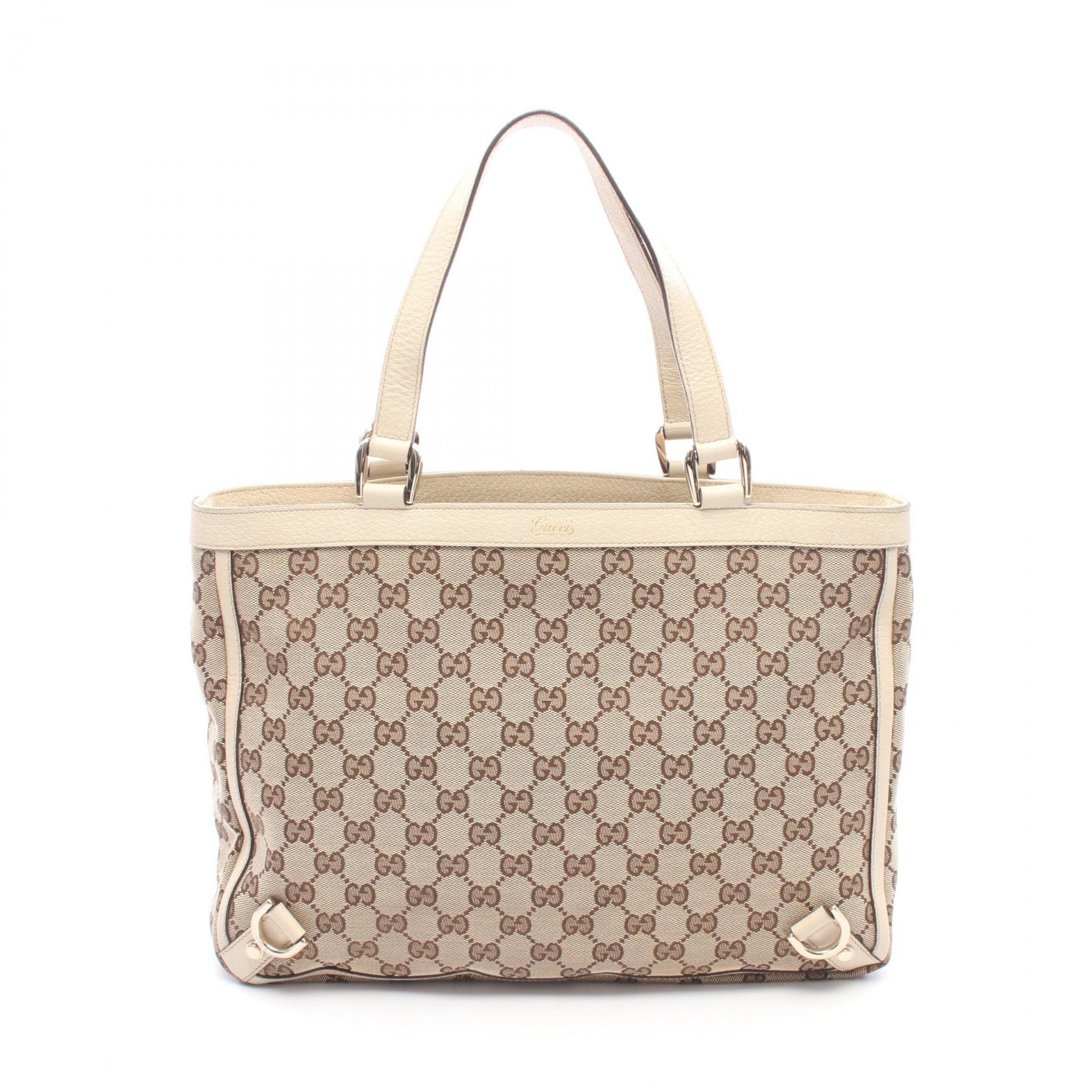 グッチ GUCCI アビー トートバッグ バッグ キャンバス レザー レディース ベージュ系 / アイボリー系 170004 【中古】
