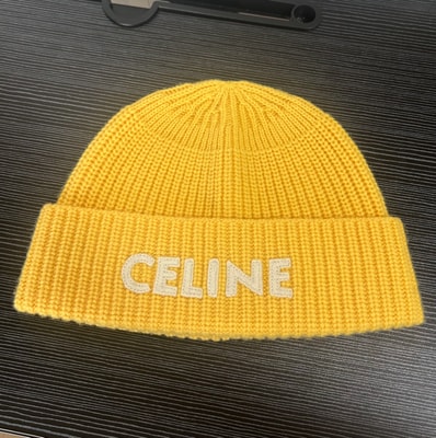 CELINE Embroidery Wool Knit Beanie "Yellow"