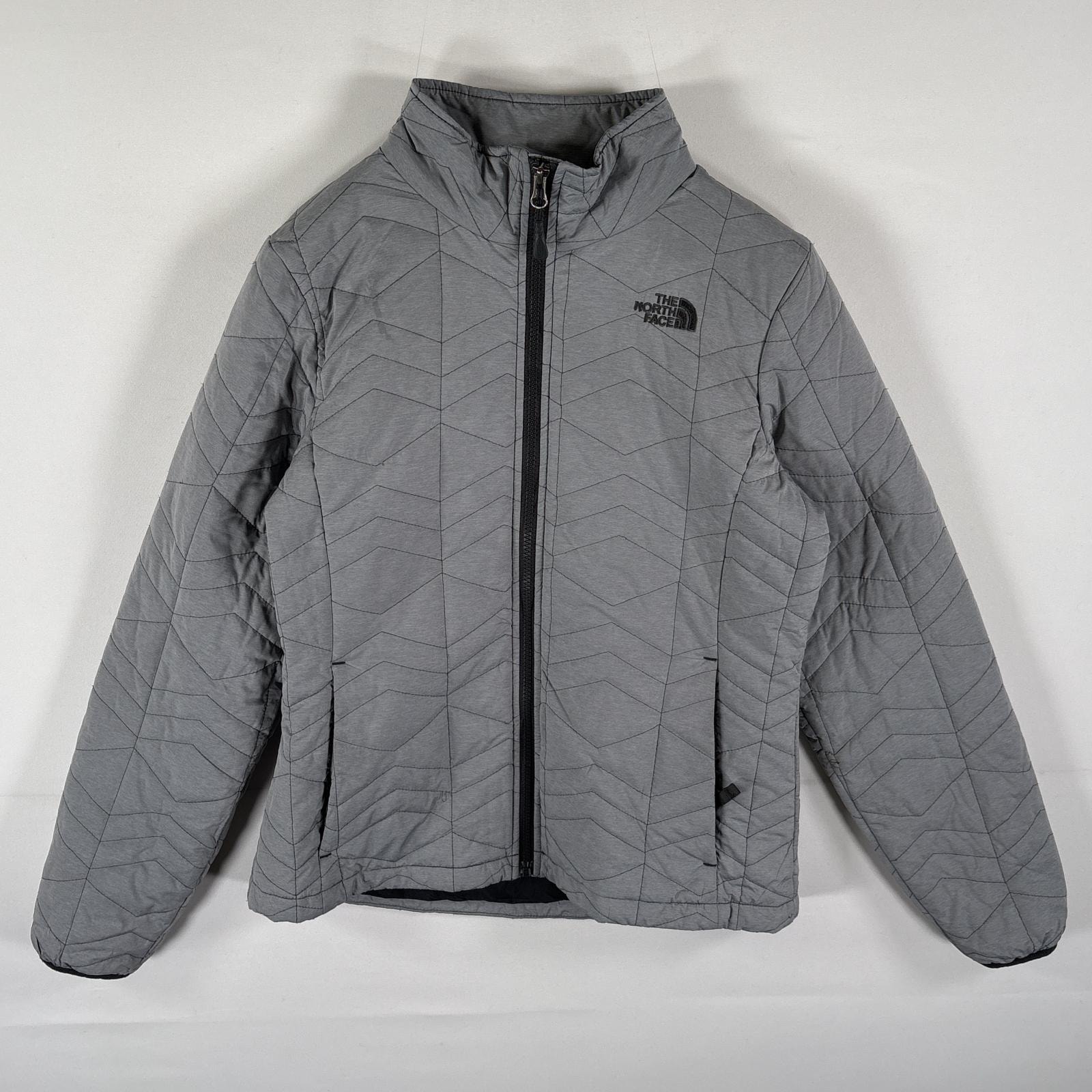 古着 ザ・ノースフェイス THE NORTH FACE ナイロンジャケット 中綿 ブルゾン フルジップ ワンポイントロゴ M  ライトグレー レディース