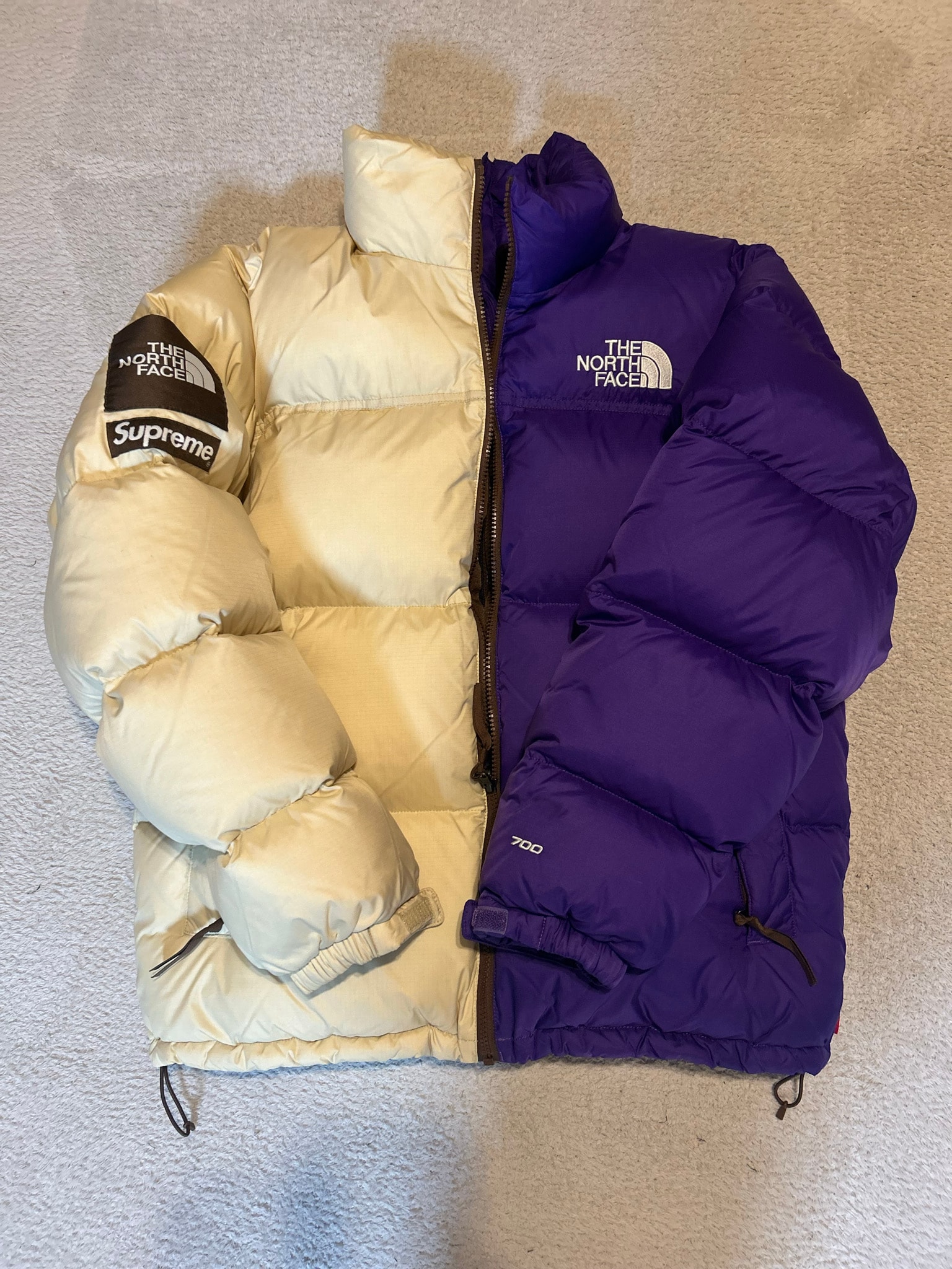 Supreme x The North Face Split Nuptse Jacket "Tan"