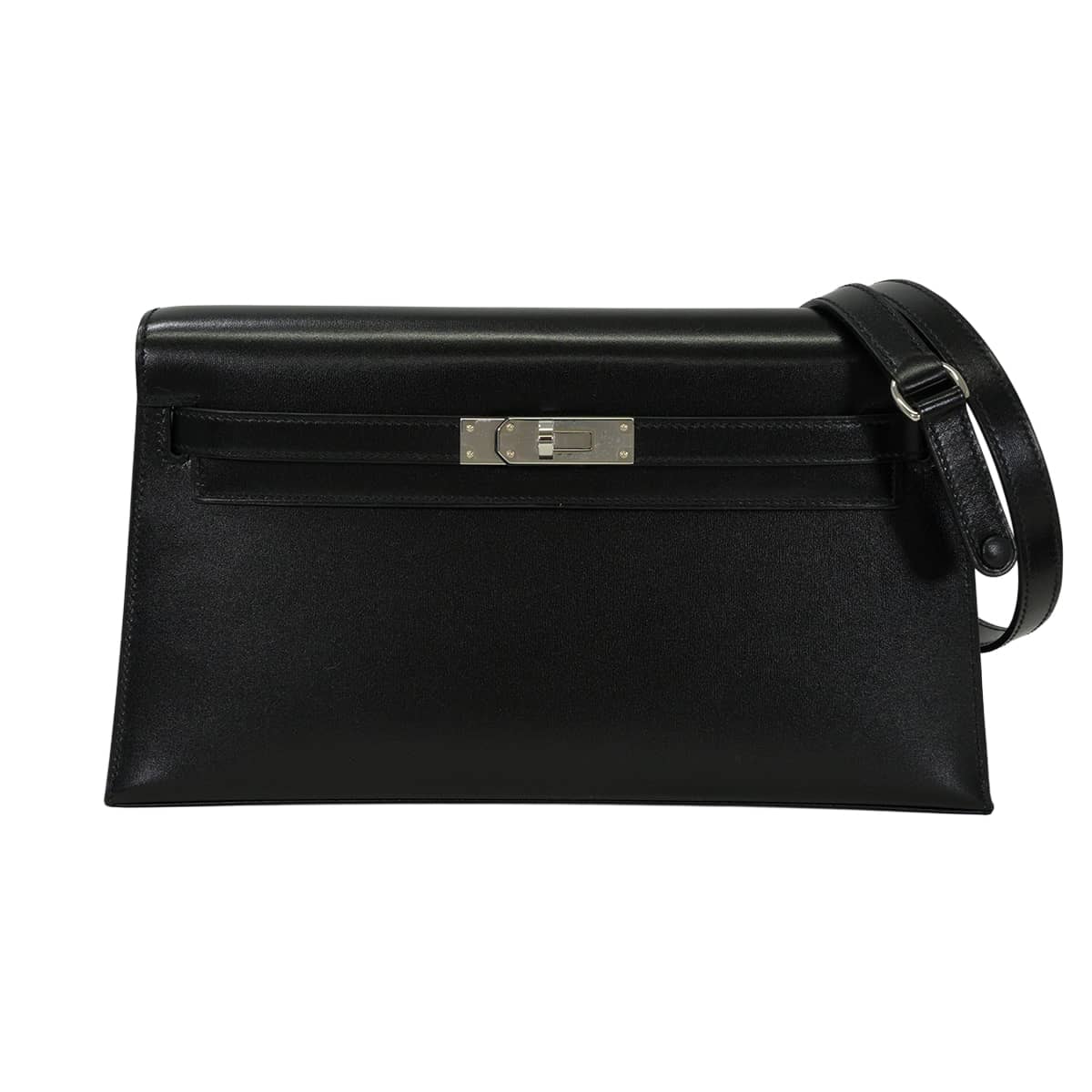 HERMES エルメス クラッチバッグ ケリーエラン 黒 (ブラック) ボックスカーフ シルバー金具 K刻印 新品未使用