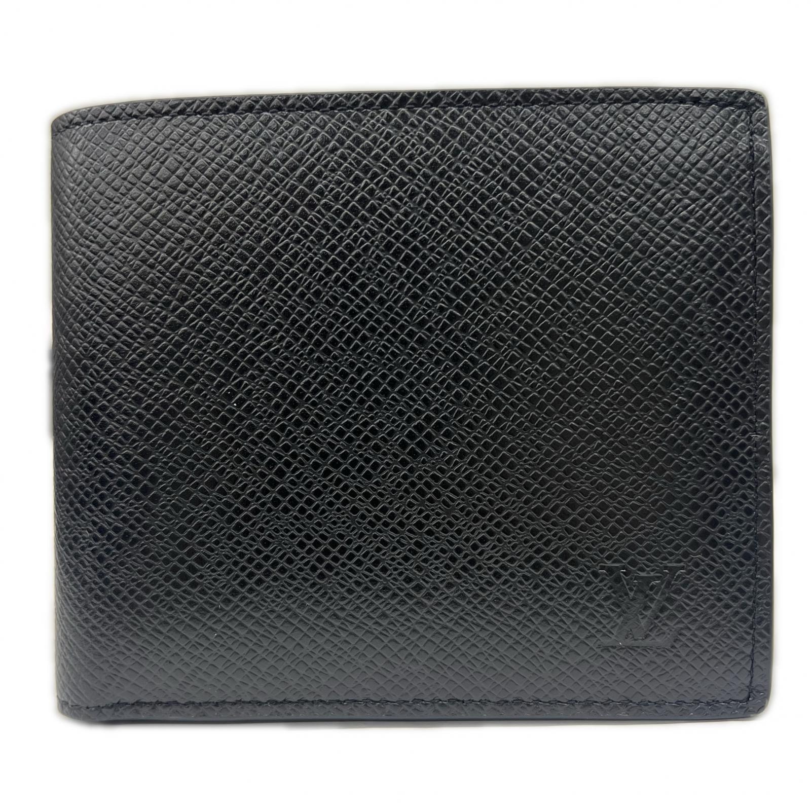LOUIS VUITTON 極美品 ルイヴィトン ポルトフォイユ マルコNM タイガ 二つ折り財布 M30865 レザー RFID確認済 ブラック コンパクトウォレット LV Aランク 中古 鑑定済 ヴィトン財布【定価114,400円】