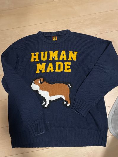 HUMAN MADE COTTON KNIT SWEATSHIRT "Navy"