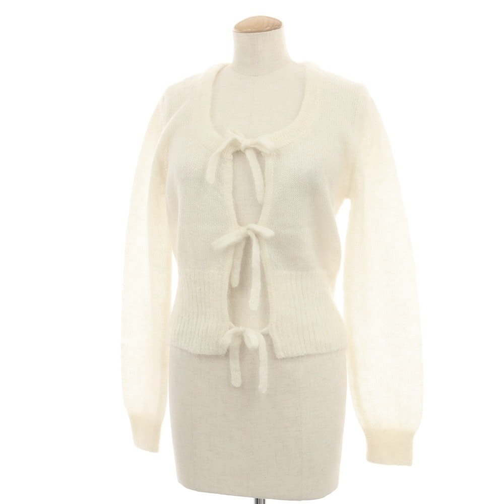 【中古】ガニー GANNI モヘヤナイロンウール カーディガン アイボリー【サイズXS】【レディース】