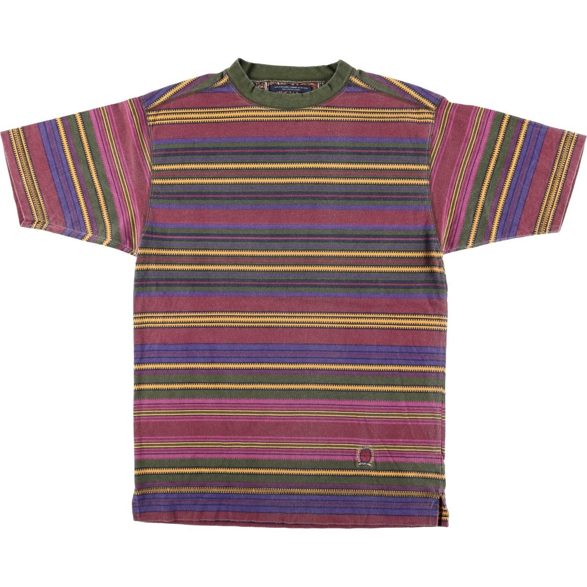 古着 90年代~ トミーヒルフィガー TOMMY HILFIGER マルチボーダー 半袖 ボーダーTシャツ メンズS相当 ヴィンテージ/eaa577592