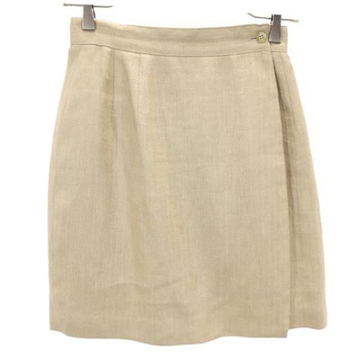 Emporio Armani エンポリオアルマーニ 日本製 ミニ丈 ラップスカート 40 ベージュ系