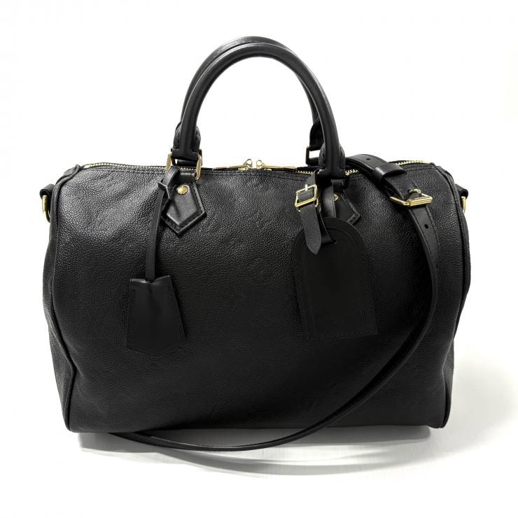 ルイ・ヴィトン モノグラムアンプラント スピーディ ソフト 30 2WAY ハンドバッグ M47186 ブラック LOUIS VUITTON 正規品【鑑定済み】