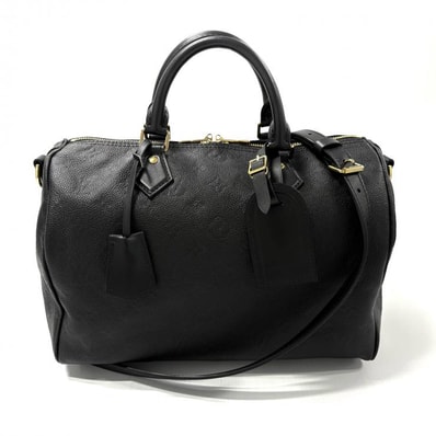 ルイ・ヴィトン モノグラムアンプラント スピーディ ソフト 30 2WAY ハンドバッグ M47186 ブラック LOUIS VUITTON 正規品【鑑定済み】