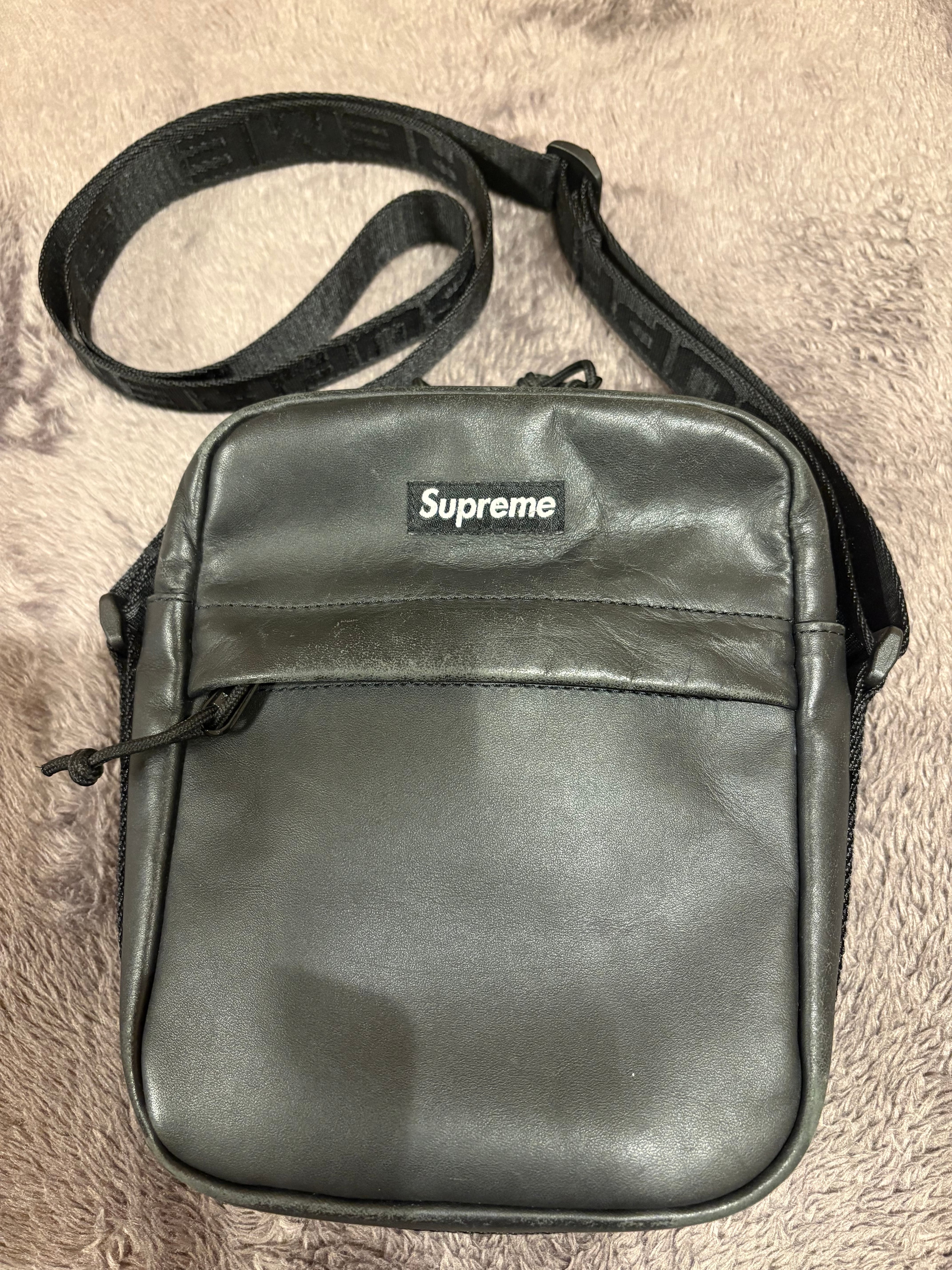 Supreme Leather Shoulder Bag 
