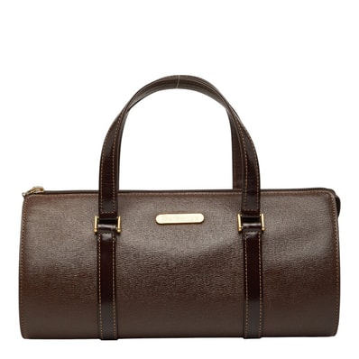 バーバリー ハンドバッグ ミニボストンバッグ ブラウン レザー レディース BURBERRY 【中古】