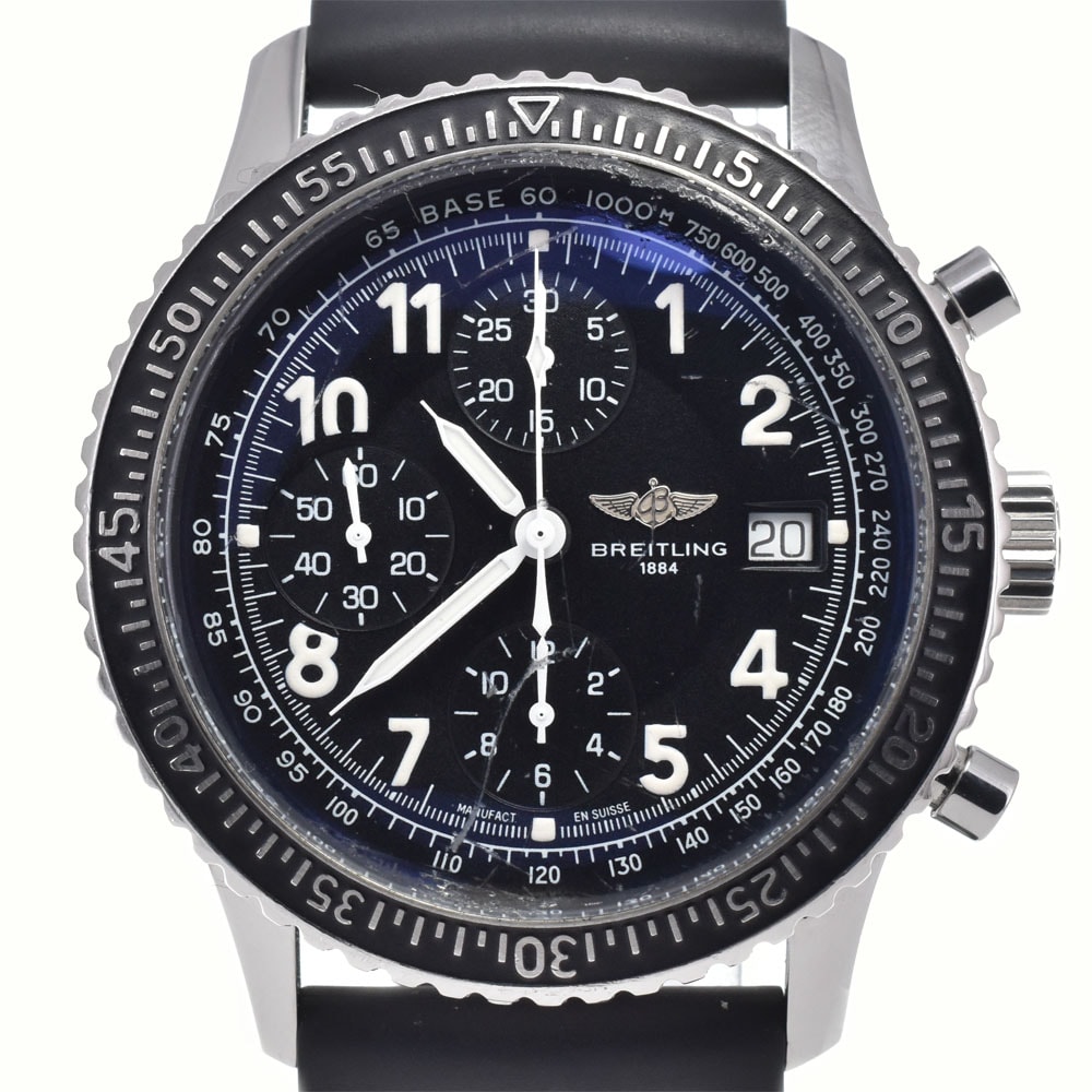 ブライトリング BREITLING A13024 アヴィアスター クロノグラフ ブラック 自動巻き メンズ 腕時計 K#148060