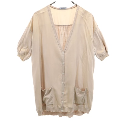 MAX MARA マックスマーラ 半袖 Vネック ニットカーディガン M ベージュ