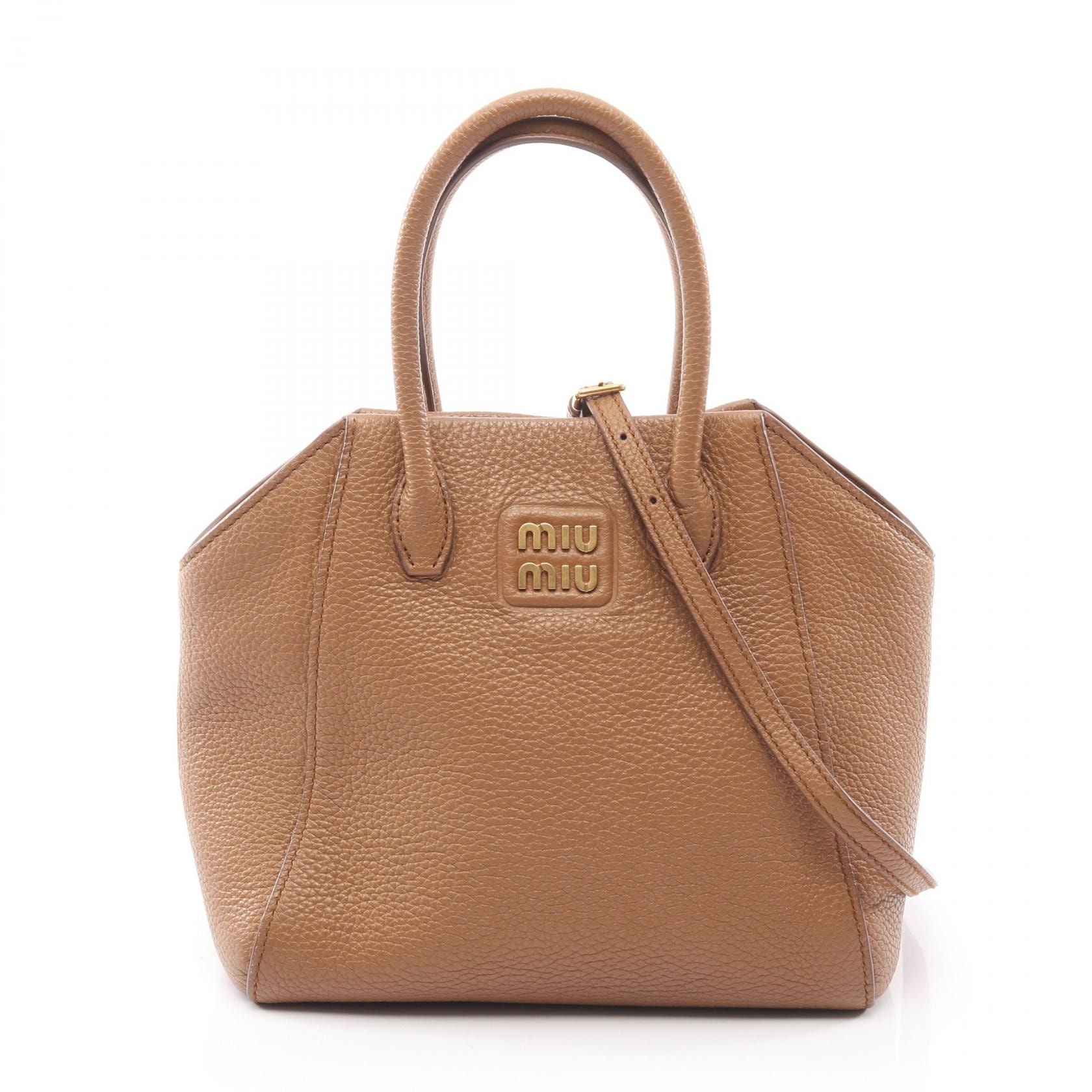 ミュウ ミュウ Miu Miu ハンドバッグ バッグ レザー レディース ブラウン系 【中古】