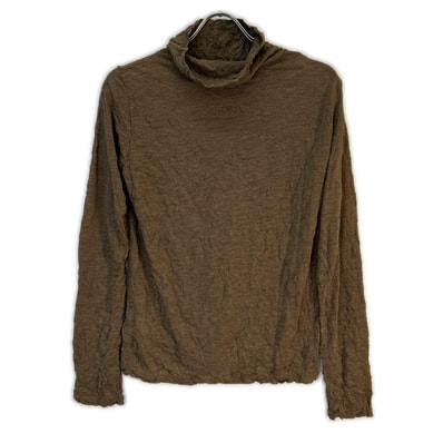 ミーイッセイミヤケ MI32JK372 ブラウン シワ加工 ハイネックカットソー 記載なし