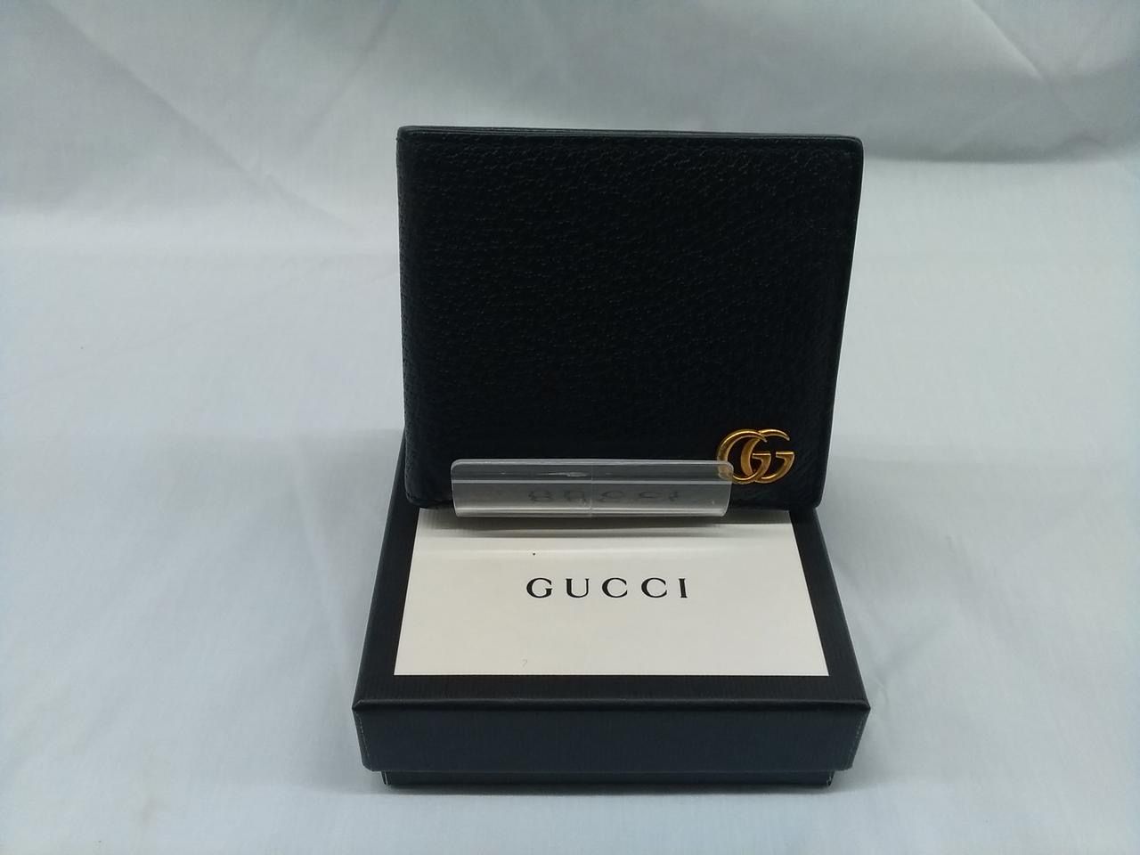 GUCCI GGマーモント レザー コインウォレット "ブラック" 428725 DJ20T 1000