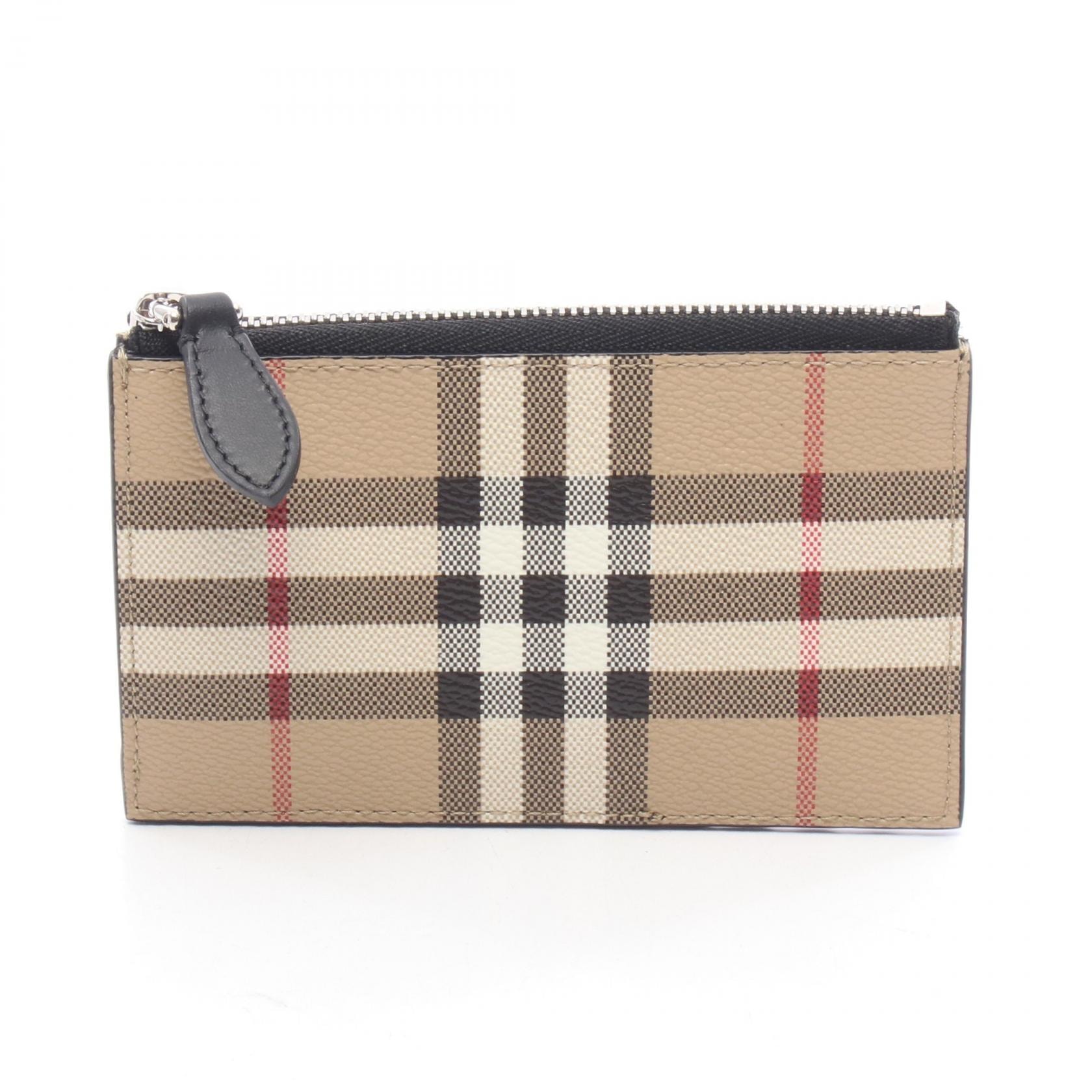バーバリー BURBERRY チェック カードケース コインケース 財布 レザー PVC メンズ レディース ベージュ系 / ブラック系 / マルチカラー 8069825A7026 【新品】