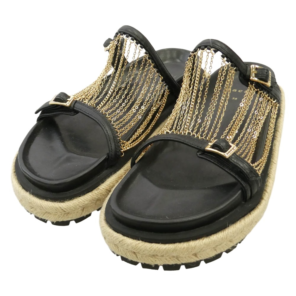 Sacai サカイ 24SS Chain Slide チェーン スライド サンダル ブラック系 38【中古】