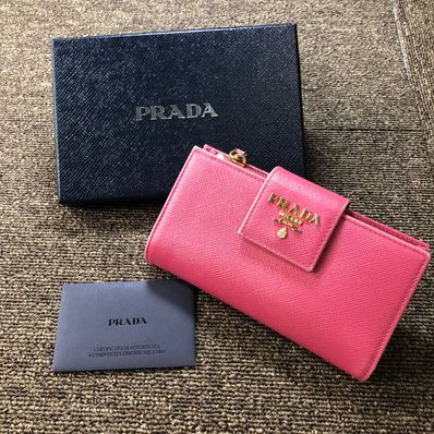 PRADA Saffiano Leather Wallet ”Pink”