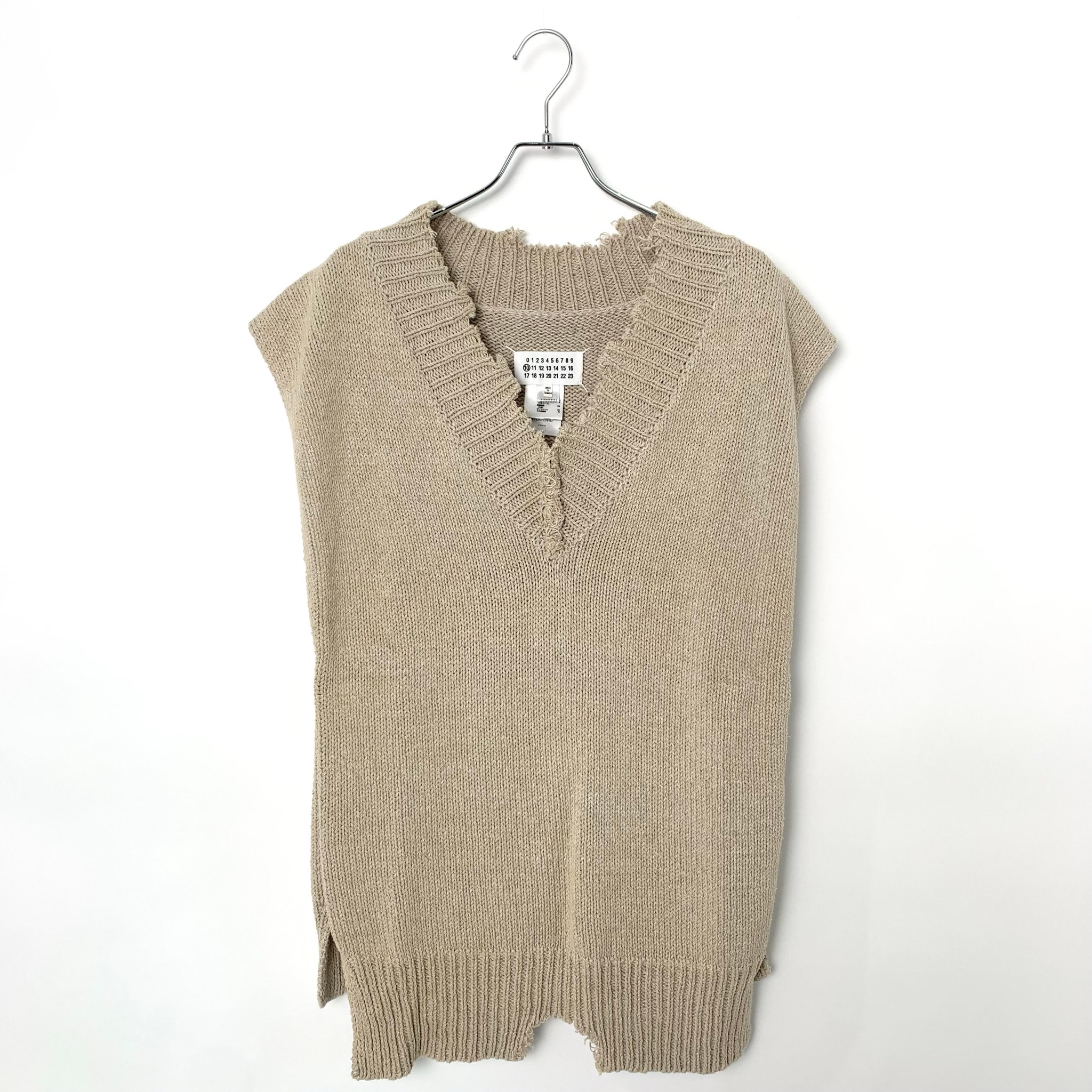 Maison Margiela Cotton Cellulose Hemp Knit Vest "Beige"