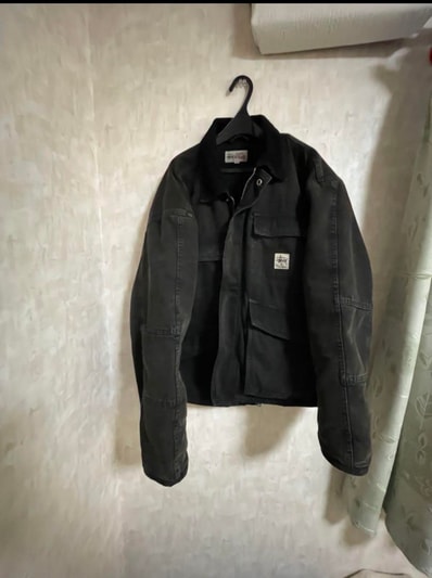 Stussy Washed Canvas Shop Jacket "Black"