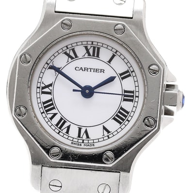 ★保 カルティエ サントスオクタゴンSM 観音バックル レディース 【中古】