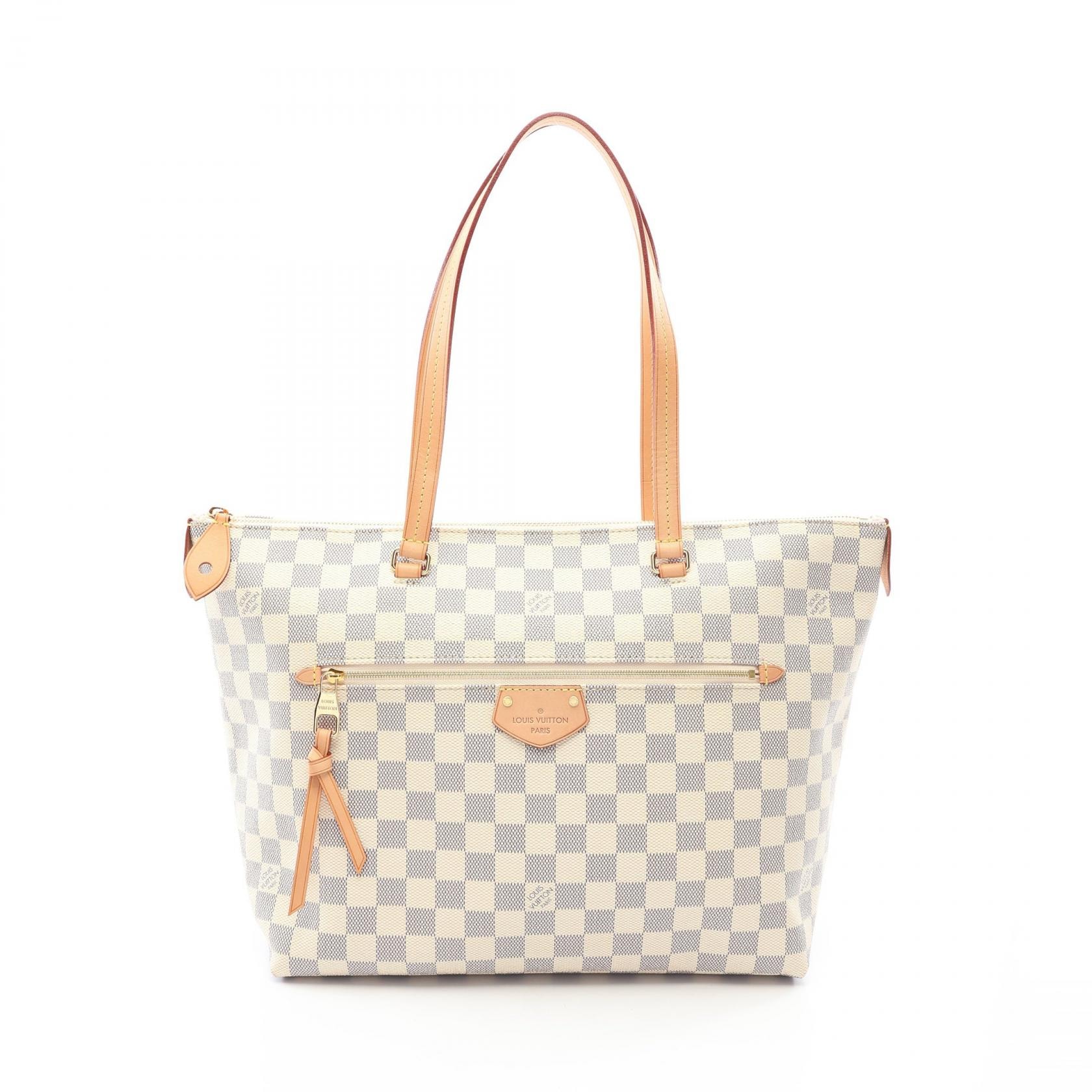 ルイ・ヴィトン LOUIS VUITTON イエナMM トートバッグ バッグ PVCコーティングキャンバス レザー ダミエ・アズール レディース ホワイト系 N44040 【中古】