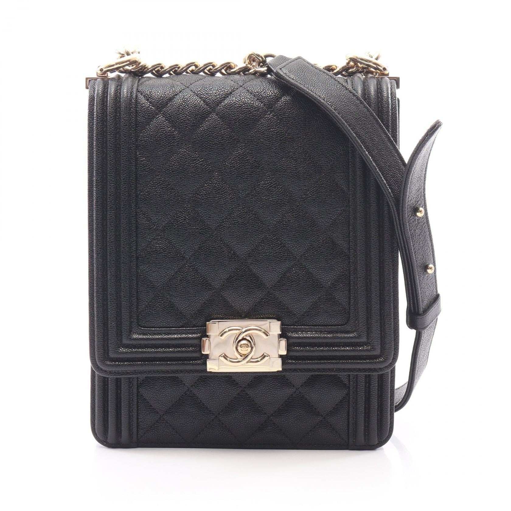 シャネル CHANEL ボーイシャネル マトラッセ ショルダーバッグ バッグ カーフ(牛革) レディース ブラック系 AS0130 【中古】