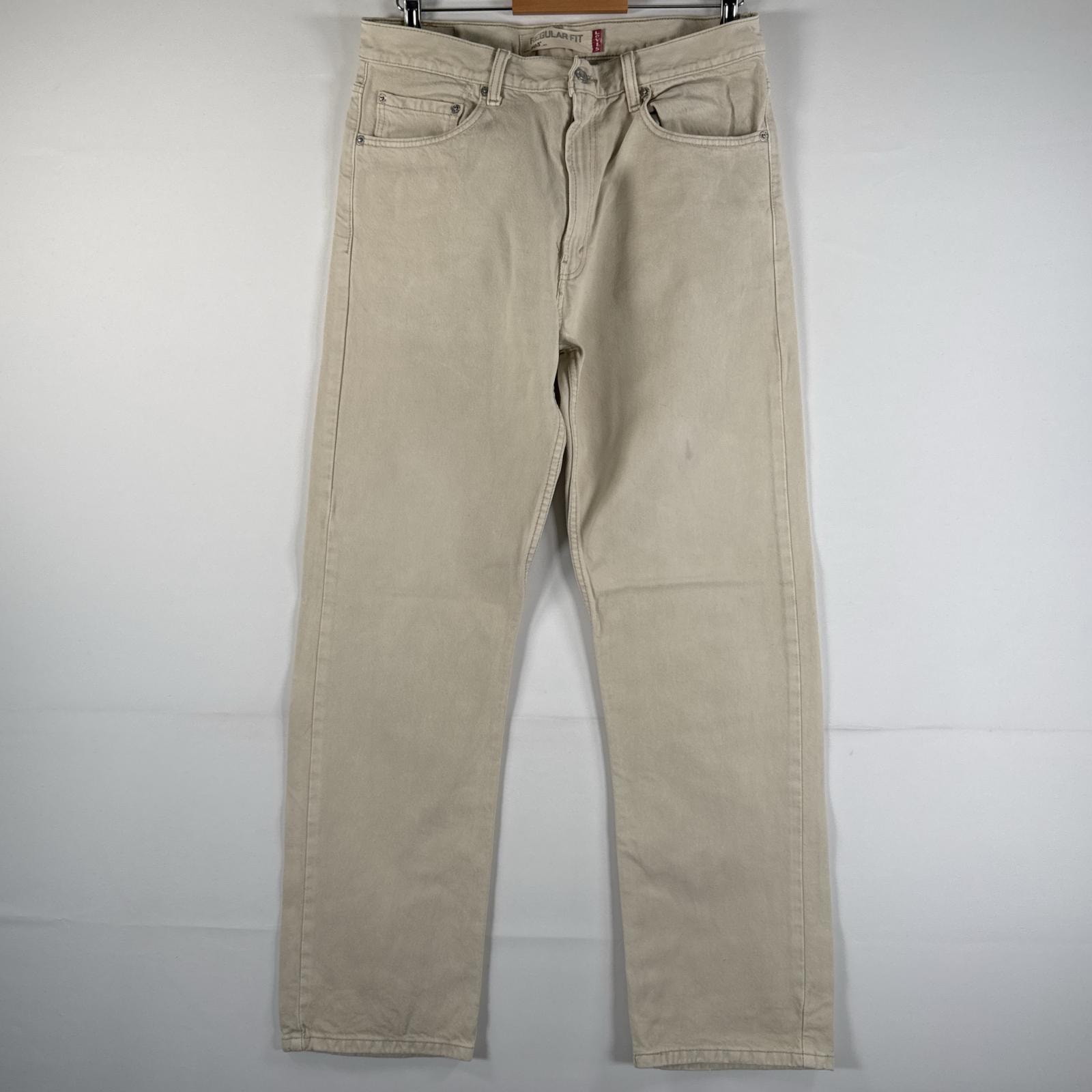 古着 リーバイス Levi's デニムパンツ 505 ジップジーパン ストレート カラーパンツ 5ポケット w34 L32 ベージュ メンズ