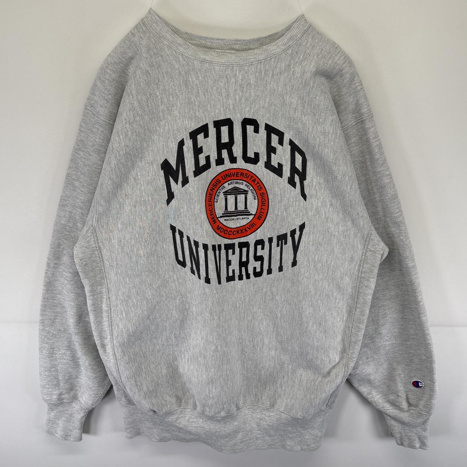 古着 90's/90年代 チャンピオン Champion USA製 スウェット リバースウィーブ トレーナー 三段プリント カレッジロゴ 14041  グレー メンズ