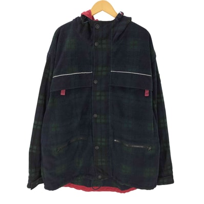 90-00S OLD ウール チェック マウンテン パーカー ジャケット 裾ドローコード【1143729438873】