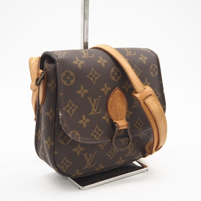 LOUIS VUITTON ルイ・ヴィトン モノグラム サンクルーMM M51243 ショルダーバッグ ブラウン コーティングキャンバス レザー レディース