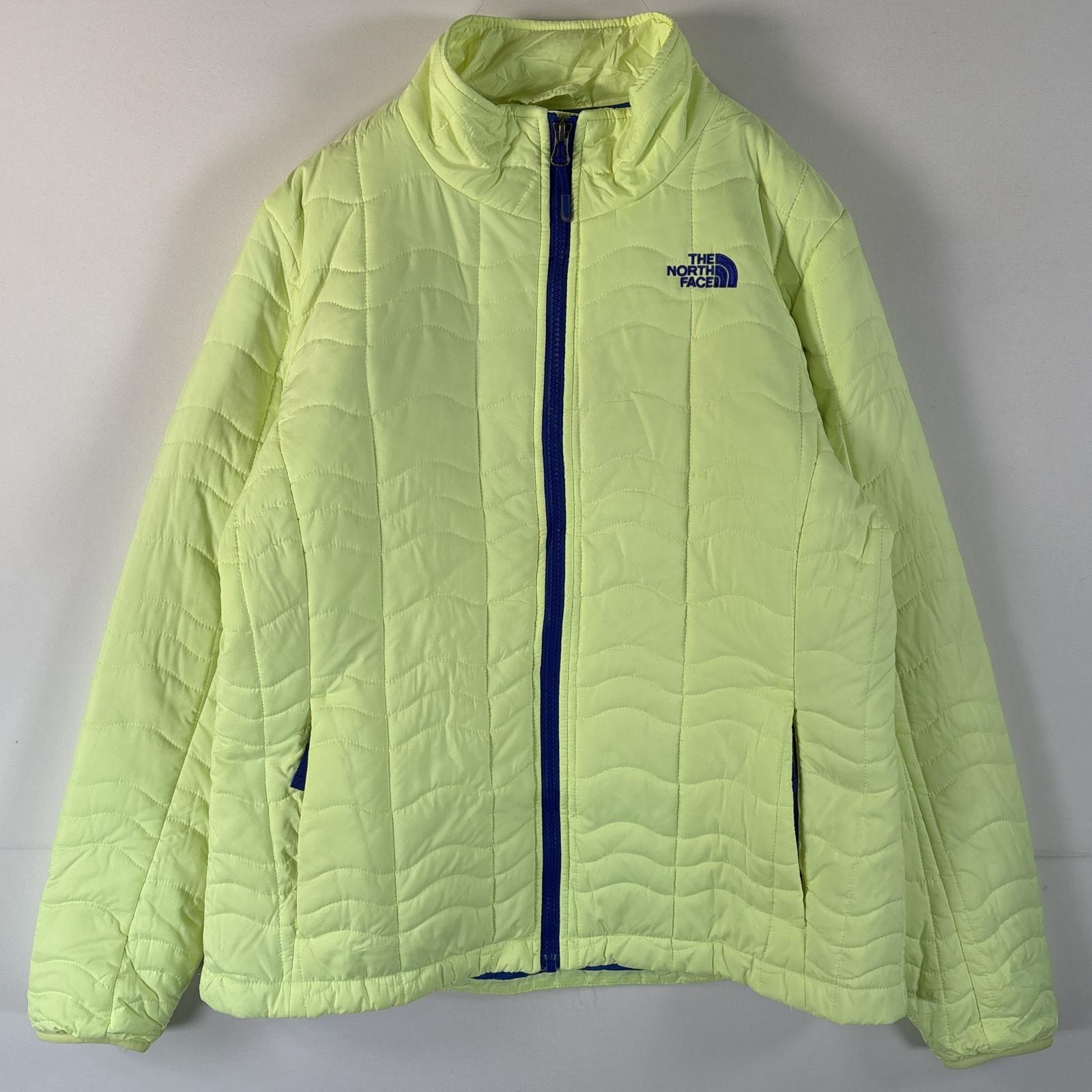 古着 ザ・ノースフェイス THE NORTH FACE ナイロンジャケット 中綿キルティングジャケット ワンポイントロゴ L 黄緑 レディース
