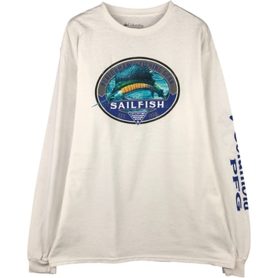 古着 コロンビア Columbia PFG 魚柄 ロングTシャツ ロンT メンズL相当/eaa588388