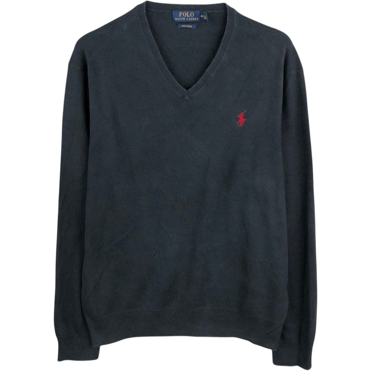 古着 ラルフローレン Ralph Lauren POLO RALPH LAUREN PIMA COTTON Vネック ピマコットンニットセーター メンズM相当/eaa654179