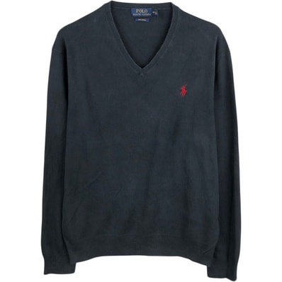 古着 ラルフローレン Ralph Lauren POLO RALPH LAUREN PIMA COTTON Vネック ピマコットンニットセーター メンズM相当/eaa654179