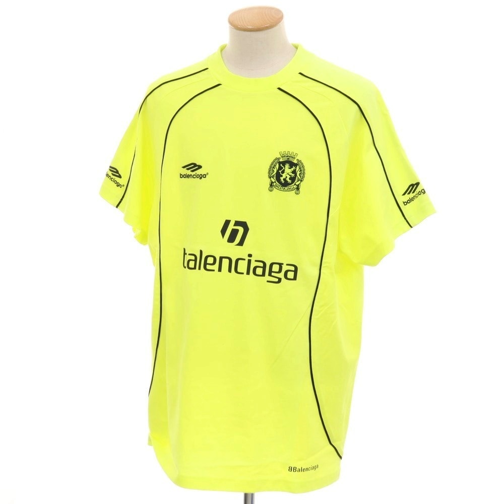 【中古】バレンシアガ BALENCIAGA コットン クルーネック 半袖Tシャツ ネオンイエロー【サイズ1】【メンズ】