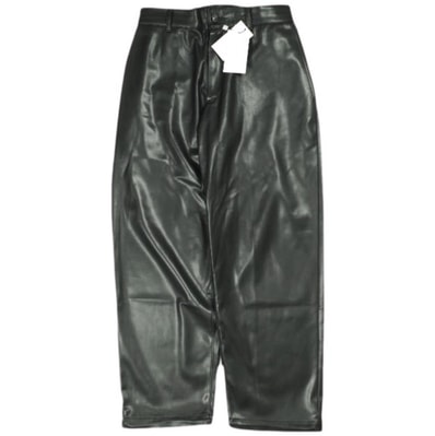 N.HOOLYWOOD COMPILE LINE エヌハリウッド ミスターハリウッド コンパイルライン 25AW 日本製 LEATHER PANTS フェイクレザー ワイドイージーパンツ 2254-CP03-052 peg 40 BLACK ボトムス