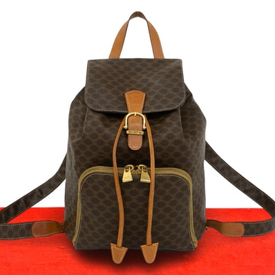 CELINE セリーヌ マカダム ブラゾン 柄 PVC レザー リュックサック ブラウン
24743