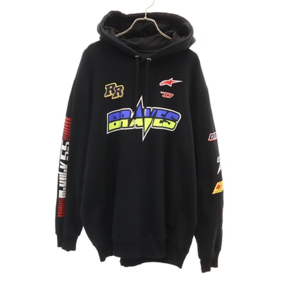 DIESEL ディーゼル ALPINESTARS アルパインスターズ コラボ ブルガリア製 長袖 スウェットパーカー XXL ブラック