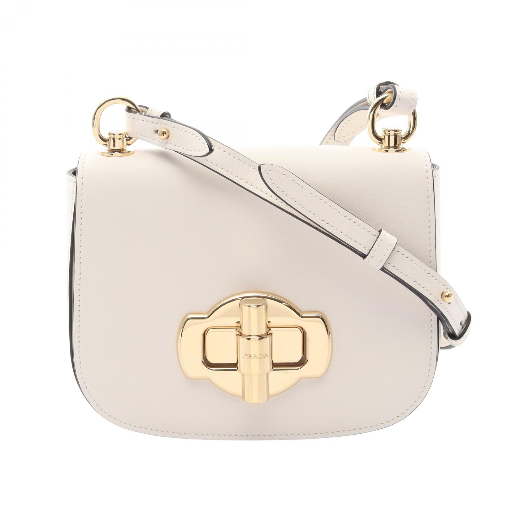 プラダ PRADA CITY CALF ショルダーバッグ バッグ レザー レディース ホワイト系 【中古】