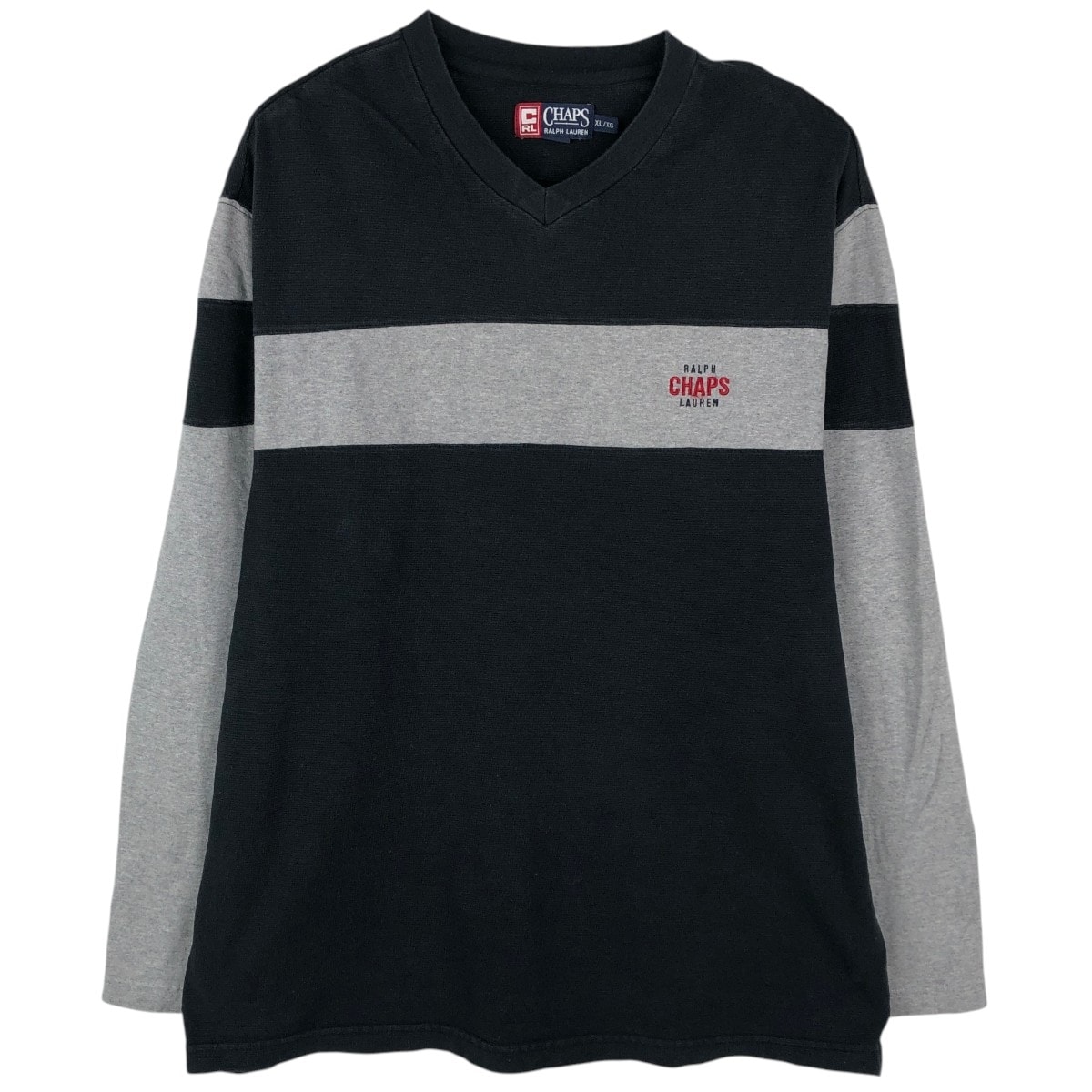 古着 ラルフローレン Ralph Lauren CHAPS チャップス Vネック サーマルロングTシャツ メンズXL相当/eaa654956